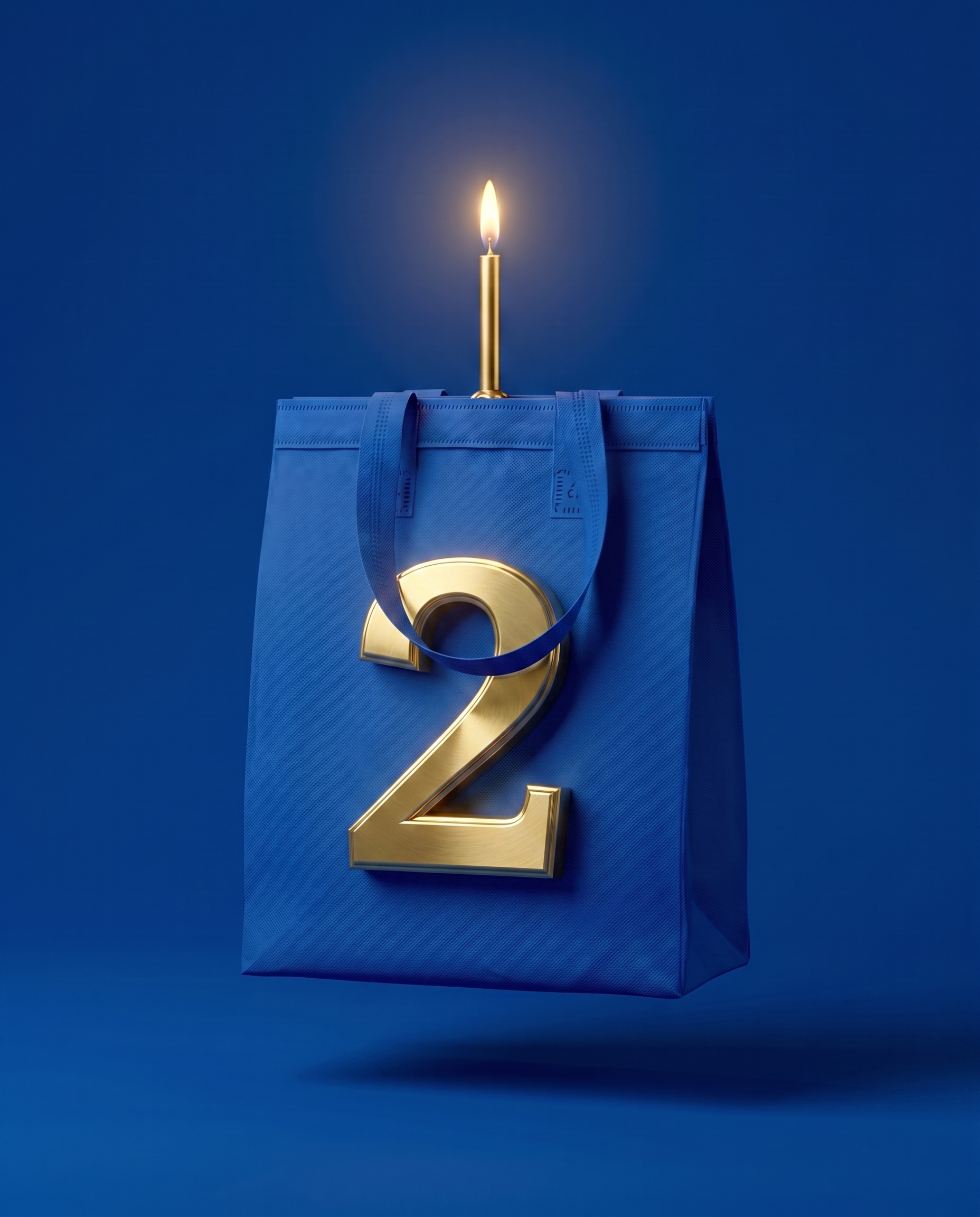 Bag Neobag com vela e 2 dourado — 2 anos